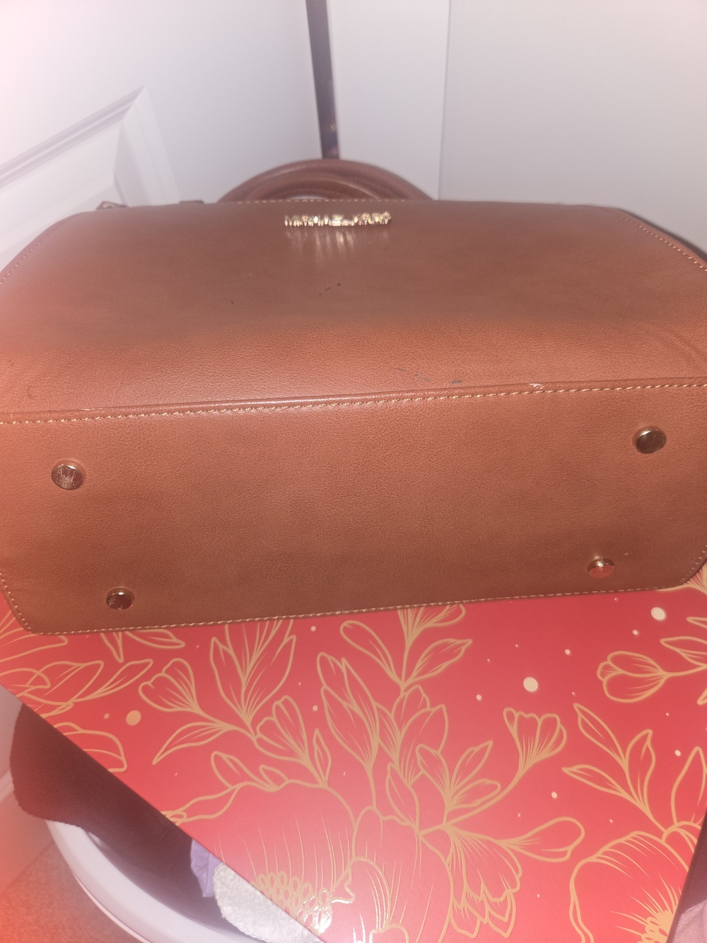 Michael Kors Women's Tan Leather Satchel Bag - Picture 9 of 9